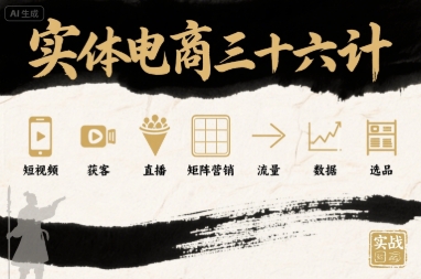 实体电商三十六计，短视频-获客-直播-矩阵营销-流量-数据-选品-优优云网创