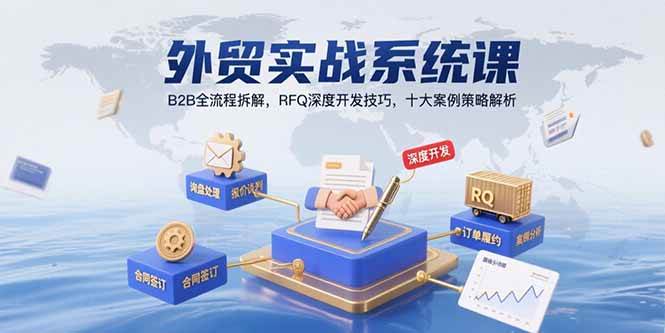 （15562期）外贸实战系统课：B2B全流程拆解，RFQ深度开发技巧，十大案例策略解析-优优云网创