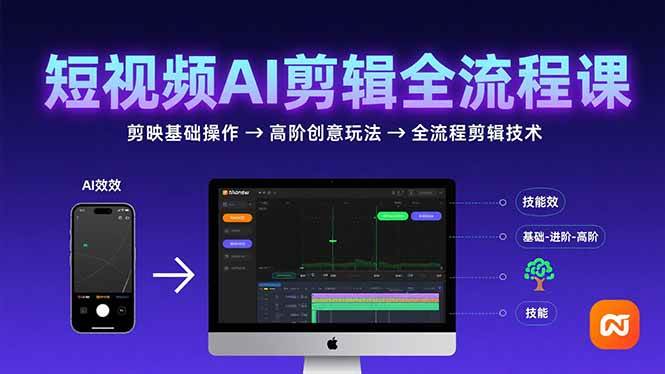 （15647期）短视频AI剪辑技能，从剪映基础操作到高阶创意玩法，全流程剪辑技术-优优云网创