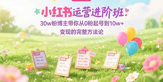 （15318期）小红书运营进阶班：30w粉博主带你从0粉起号到10w+变现的完整方法论-优优云网创
