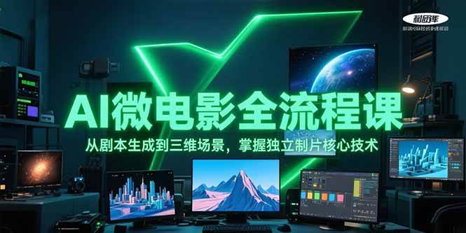 AI微电影全流程课，从剧本生成到三维场景，掌握独立制片核心技术-优优云网创
