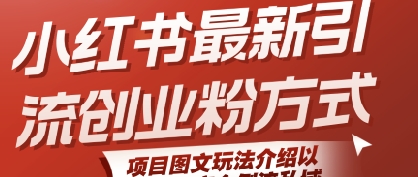 小红书最新引流创业粉方式，项目图文玩法介绍以及如何安全倒流私域-优优云网创