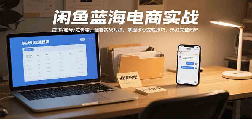 闲鱼蓝海电商实战，涵盖店铺、起号、定价等，配套实战对练，掌握核心变现技巧-优优云网创
