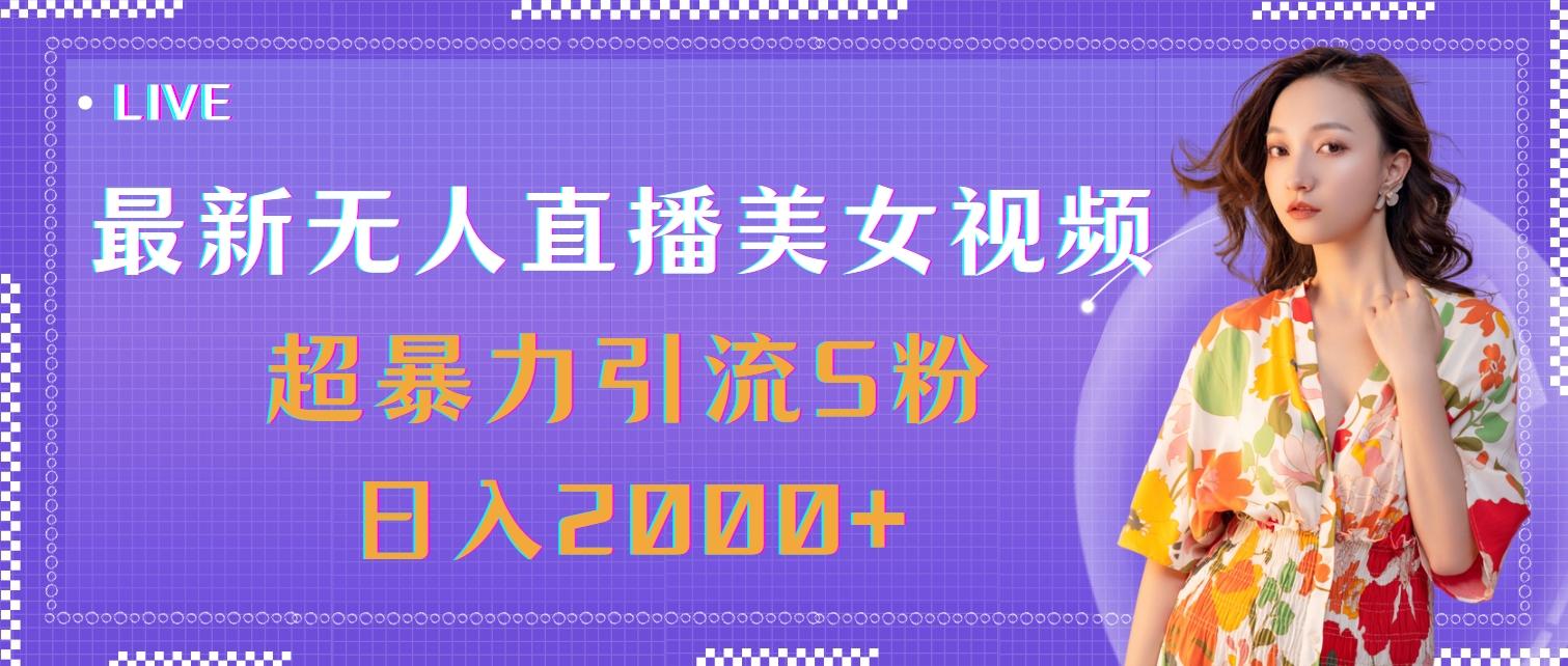 最新无人直播美女视频，超暴力引流S粉日入2000+-优优云网创