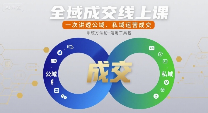 全域成交线上课，一次讲透公域、私域运营成交-优优云网创