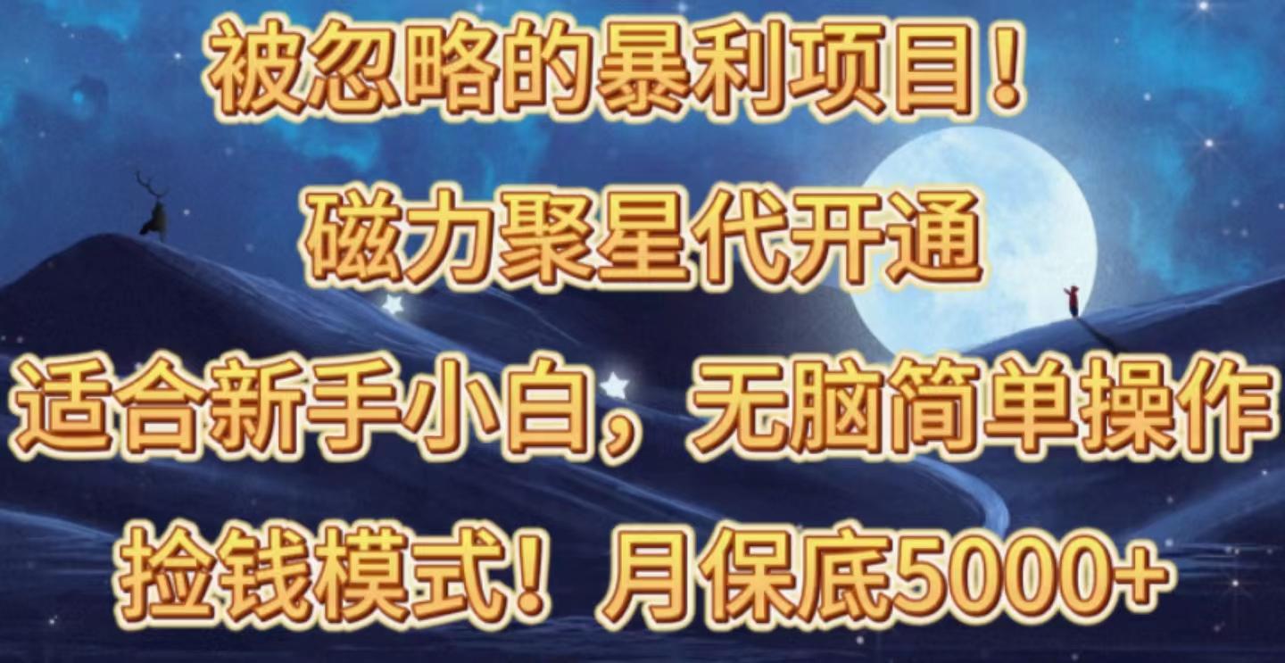 被忽略的暴利项目！磁力聚星代开通捡钱模式，轻松月入五六千-优优云网创