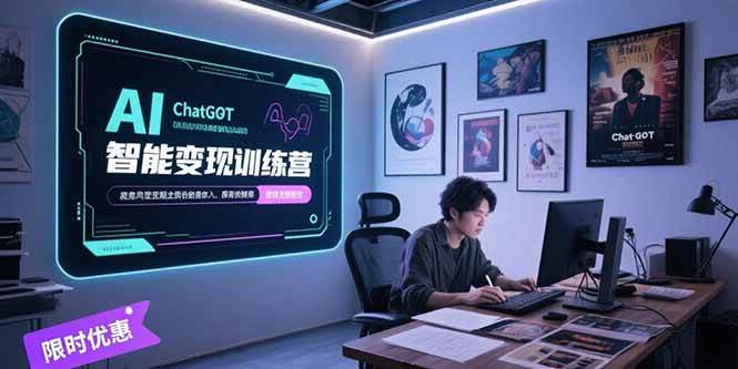 （15389期）AI智能变现训练营，ChatGPT写作变现，电影解说制作，图文带货方法论-优优云网创