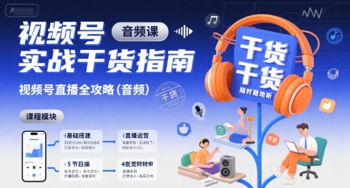 视频号实战干货指南，视频号直播全攻略（音频）-优优云网创
