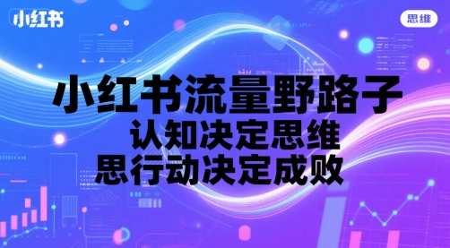 小红书流量野路子，认知决定思维，思维决定行动，行动决定成败-优优云网创