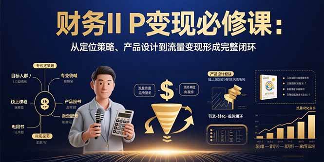 （15728期）财务IP变现必修课：从定位策略、产品设计到流量变现形成完整闭环-优优云网创