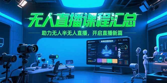 （15218期）无人直播课程汇总，含非实时防风技术，助力无人半无人直播，开启直播新篇-优优云网创