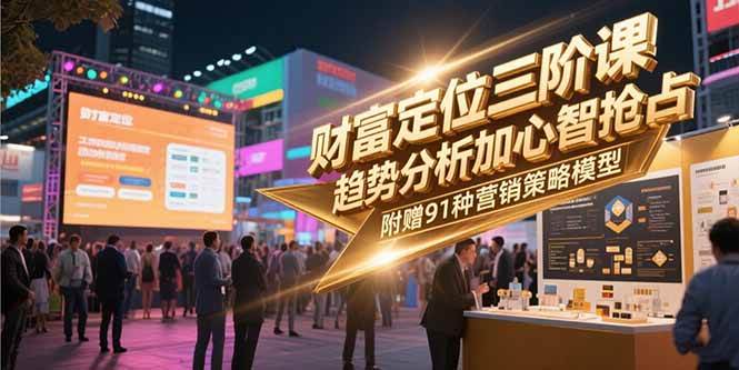 （15219期）财富定位三阶课，趋势分析加心智抢占，附赠91种营销策略模型-优优云网创
