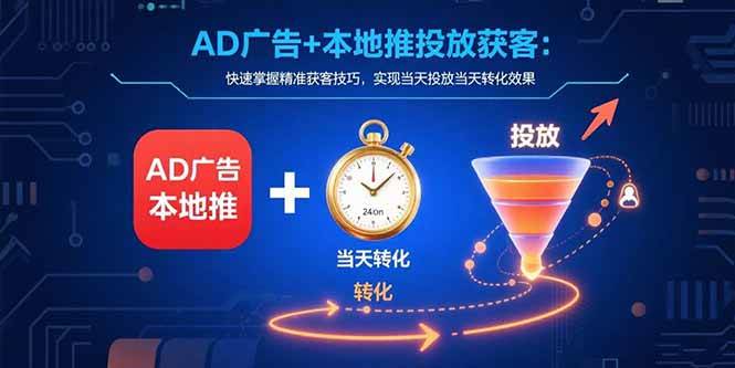 （15637期）AD广告+本地推投放获客：快速掌握精准获客技巧，实现当天投放当天转化效果-优优云网创