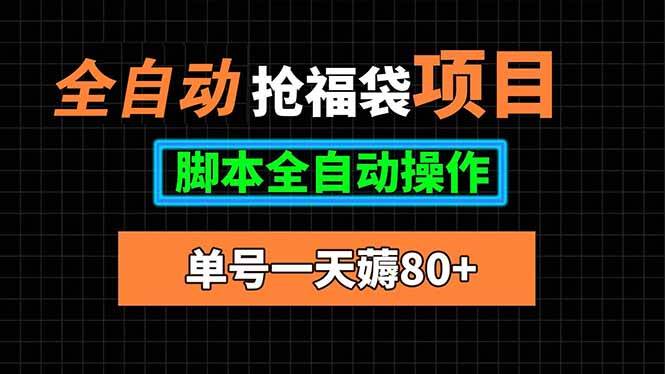 （15697期）全自动抢福袋项目，单号一天80+脚本全自动操作-优优云网创