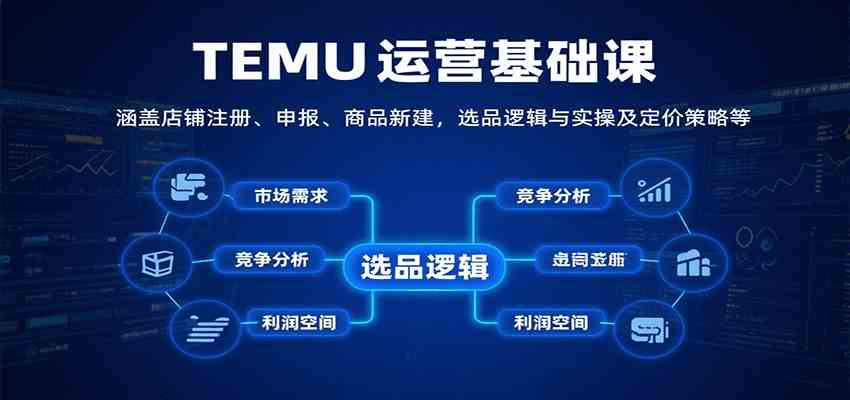 TEMU运营基础课：涵盖店铺注册、申报、商品新建，选品逻辑与实操及定价策略等-优优云网创