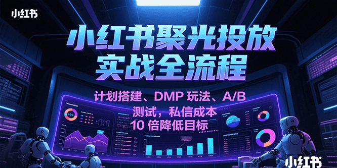 小红书聚光投放实战全流程，计划搭建、DMP玩法、A/B测试，私信成本10倍降低目标-优优云网创