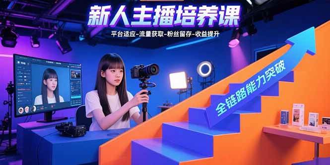 （15701期）新人主播培养课：平台适应-流量获取-粉丝留存-收益提升 全链路能力突破-优优云网创