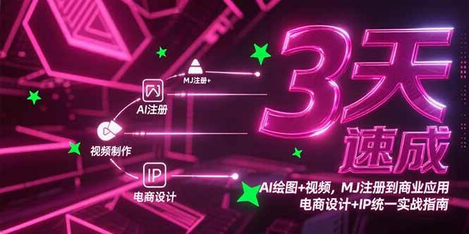 （15245期）3天速成AI绘图+视频，MJ注册到商业应用，电商设计+IP统一实战指南-优优云网创