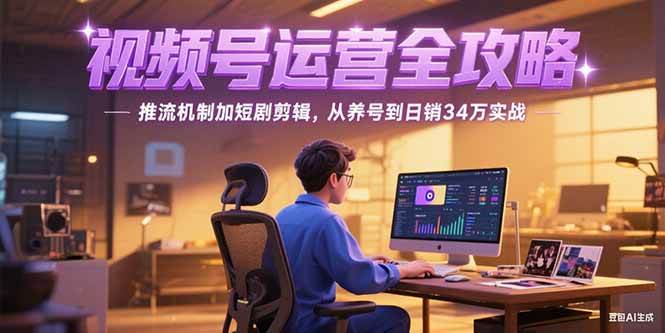 （15217期）2025视频号运营全攻略，推流机制加短剧剪辑，从养号到日销34万实战-优优云网创