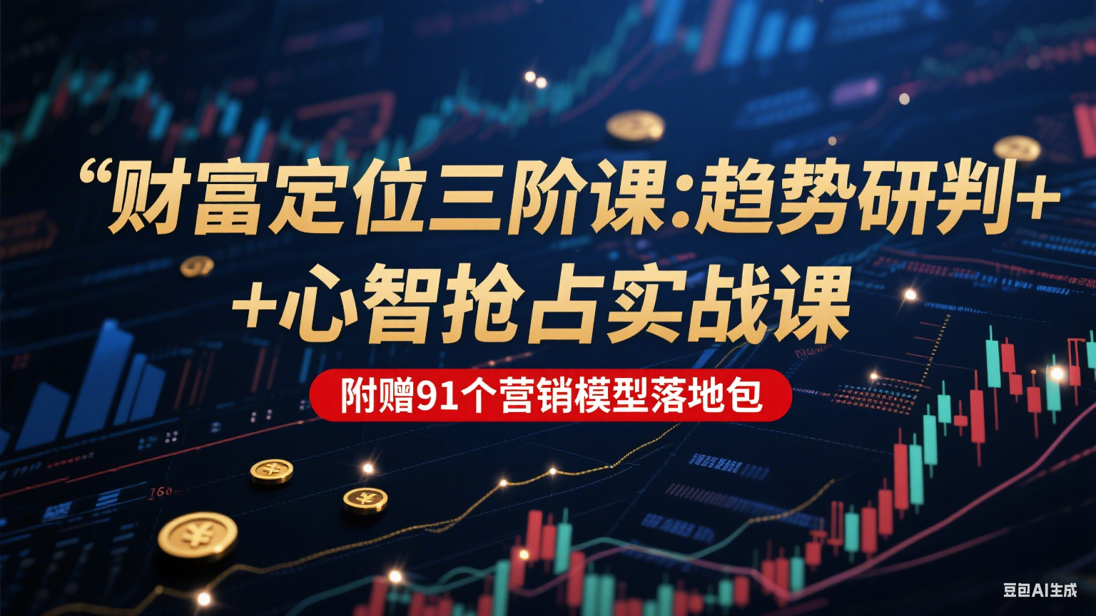 财富定位三阶：趋势研判 + 心智抢占实战课，附赠91个营销模型落地包-优优云网创