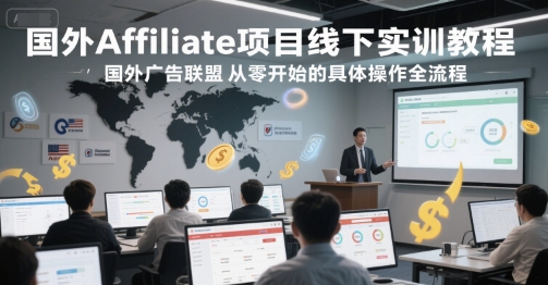 国外Affiliate项目线下实训教程，国外广告联盟从零开始的具体操作全流程-优优云网创