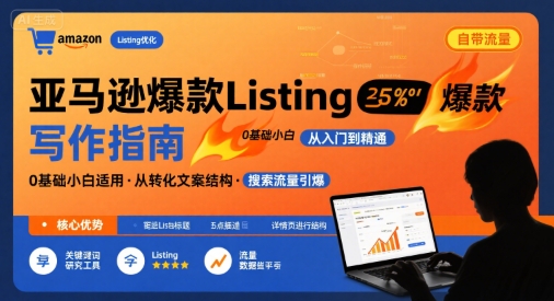 亚马逊爆款Listing写作方法，亚马逊0基础小白也能写爆款自带流量的Listing-优优云网创