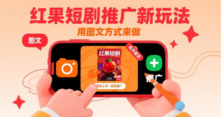 红果短剧推广新玩法，用图文方式来做，有手就会-优优云网创