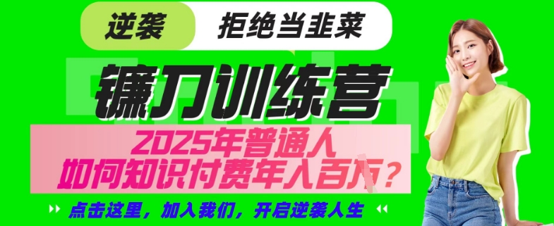 【网创项目终点站-镰刀训练营超级IP合伙人】25年普通人如何通过“知识付费”年入百个-仅此一版【揭秘】-优优云网创