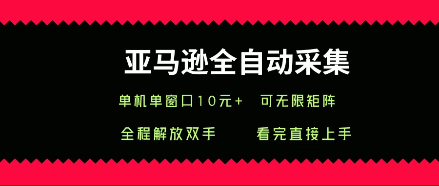 （15704期）亚马逊全自动采集，单机单窗口一天10+，可无限矩阵去做-优优云网创