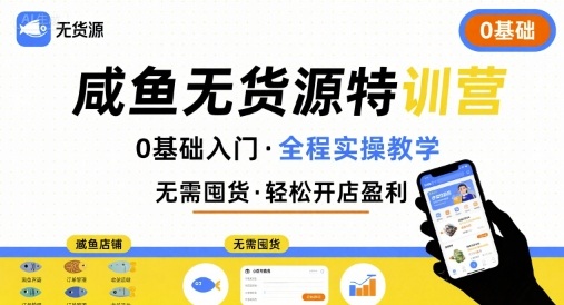 无货源特训营，0基础带你玩转咸鱼无货源-优优云网创