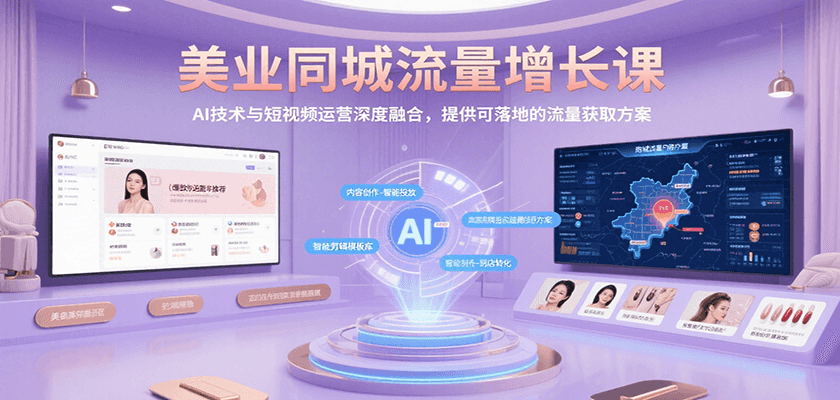 美业同城流量增长课，AI技术与短视频运营深度融合，提供可落地的流量获取方案-优优云网创