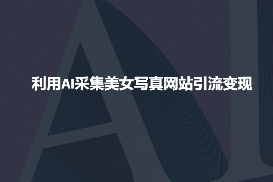 利用AI采集美女写真网站引流变现，引流嘎嘎的-优优云网创