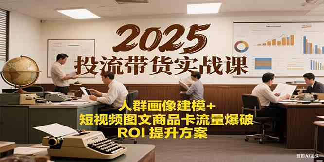 2025投流带货实战课：人群画像建模+短视频图文商品卡流量爆破ROI提升方案-优优云网创