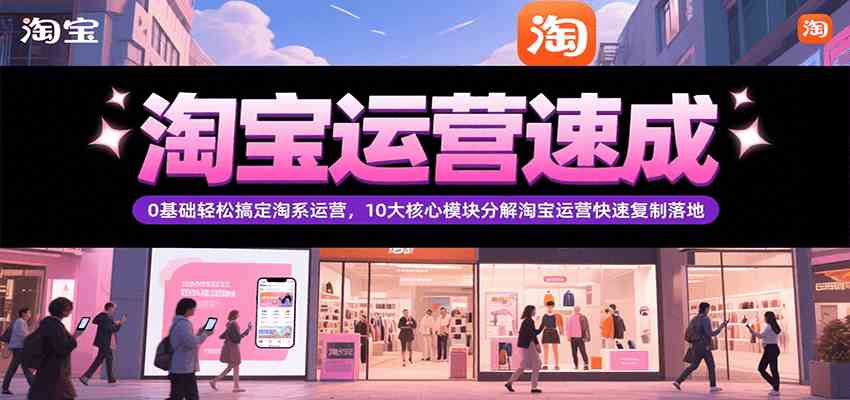 淘宝运营速成，0基础轻松搞定网店运营，10大核心模块分解快速复制落地（更新）-优优云网创