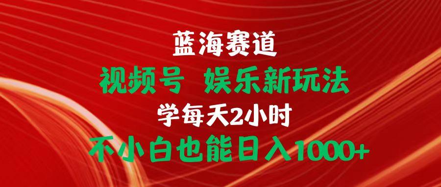 蓝海赛道视频号 娱乐新玩法每天2小时小白也能日入1000+-优优云网创