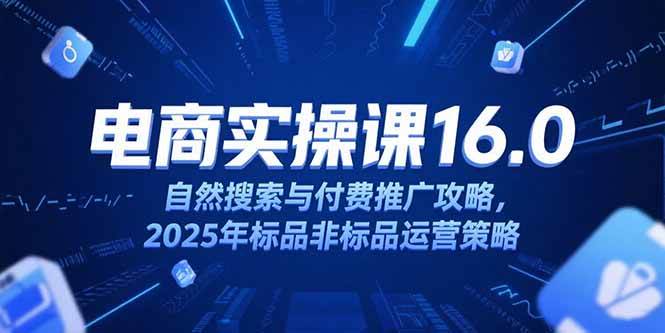 （15262期）淘宝电商运营课16.0，自然搜索与付费推广攻略，2025年标品非标品运营策略-优优云网创