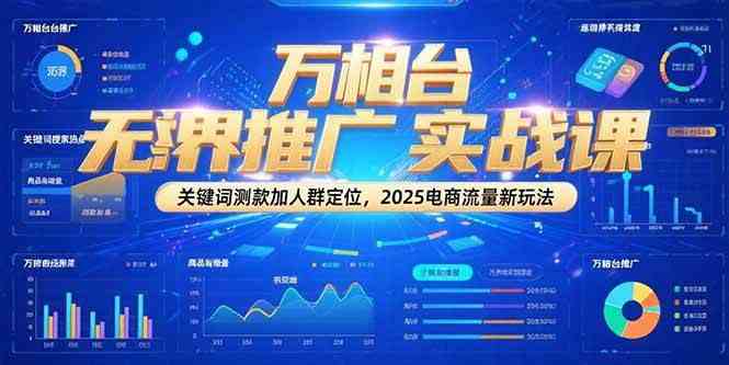 万相台无界推广实战课，关键词测款加人群定位，2025电商流量新玩法-优优云网创