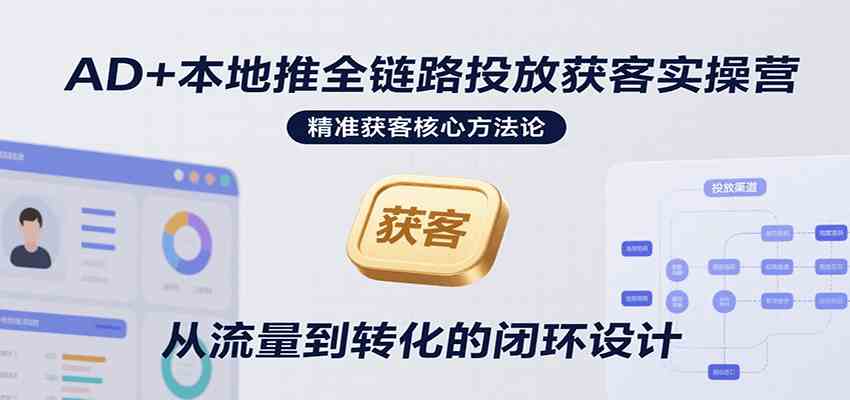 AD+本地推全链路投放获客实操营，快速掌握精准获客技巧，当天投放当天转化高效营销-优优云网创